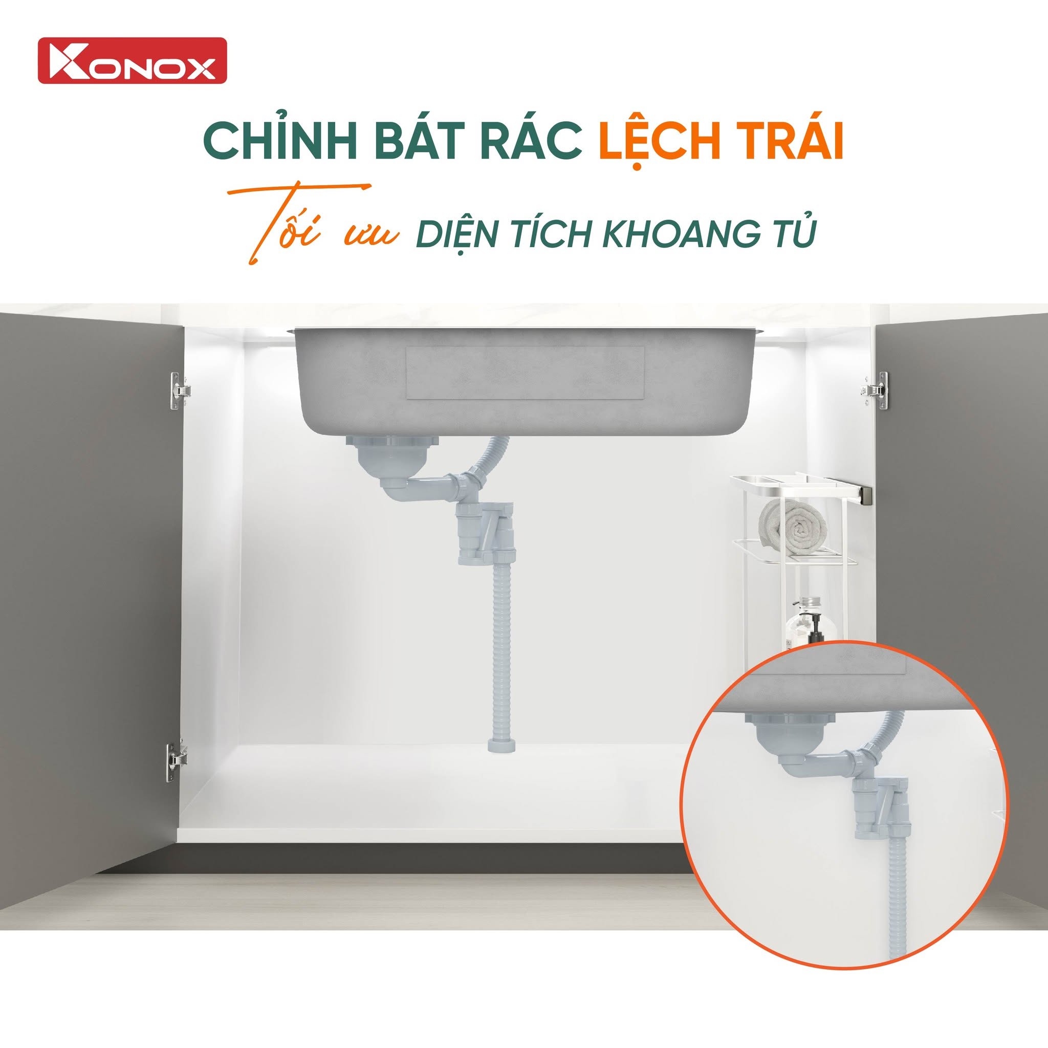 Chậu rửa chén Konox Tari Smart 8050 1 hố chống xước